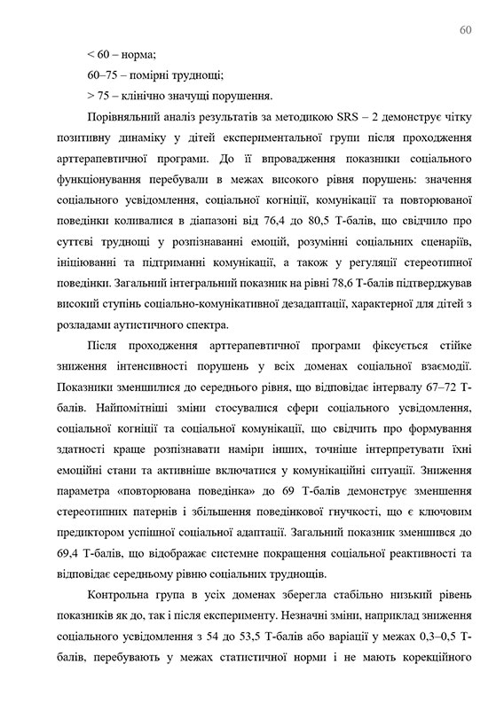 Зразок оформлення опису результатів експерименту в дипломній роботі