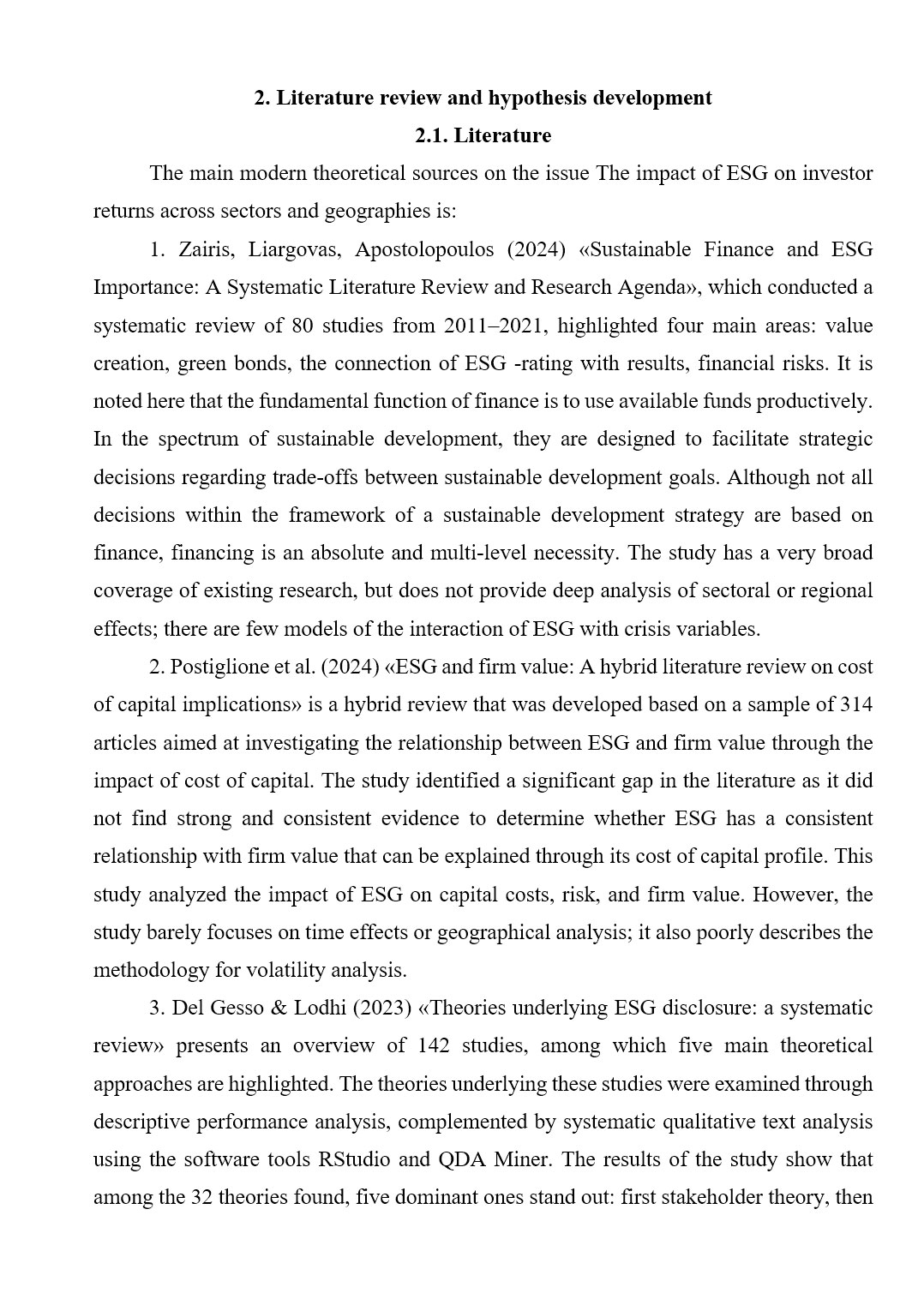 Зразок оформлення літературного огляду англомовної дипломної роботи рівня Bachelor’s / Master’s