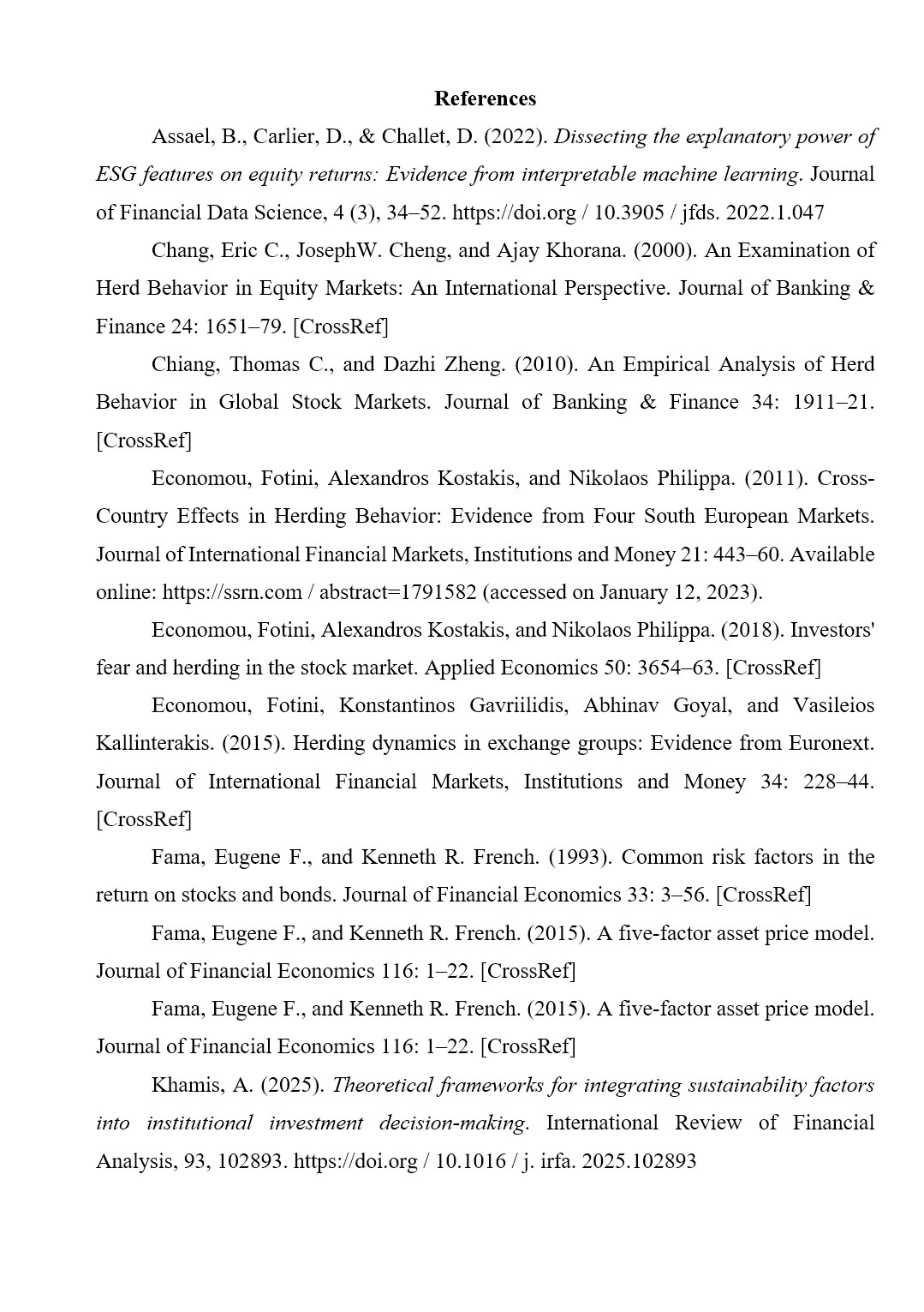 Зразок оформлення списку використаних джерел в англомовній дипломній роботі Bachelor’s / Master’s - 1ст.