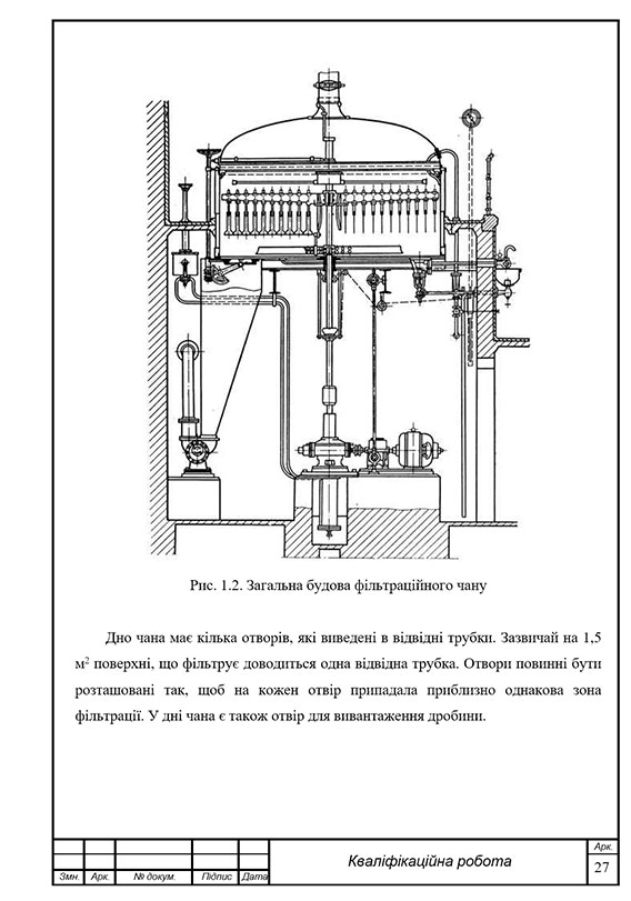 Зразок оформлення технологічного пристрою в розрізі в дипломній роботі з рамками