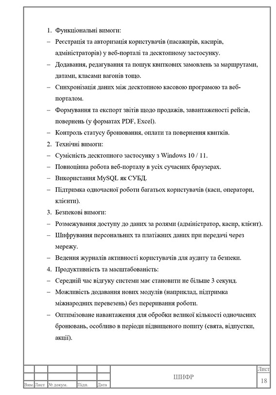 Зразок оформлення списків в курсовій роботі з рамками