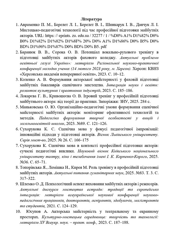 Зразок оформлення Списку використаних джерел за ДСТУ 8302-2015 в науковій статті
