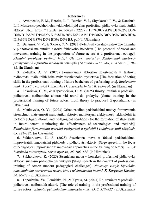 Зразок оформлення References в стилі APA до наукової статті - Сторінка 1