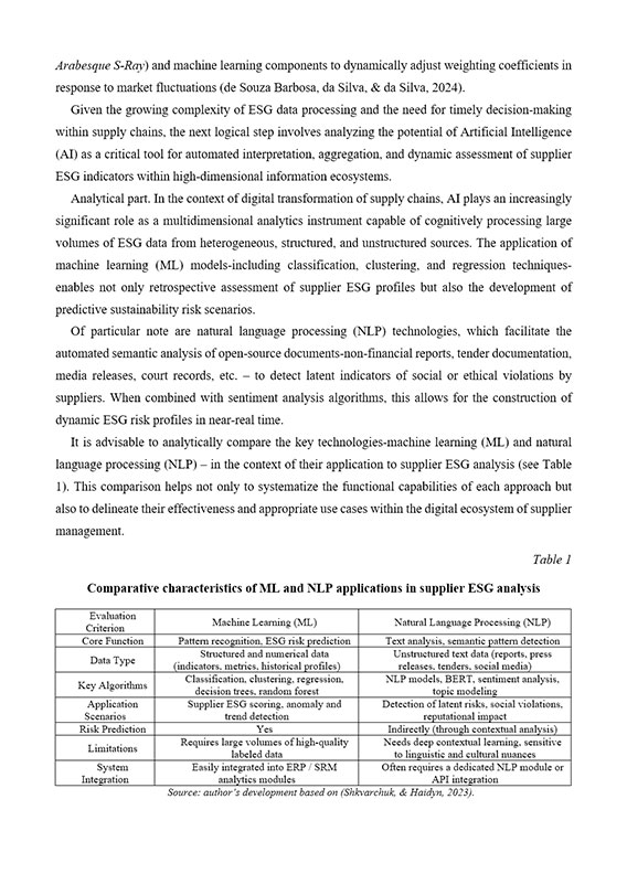 Зразок оформлення порівняльної таблиці в англомовній науковій статті