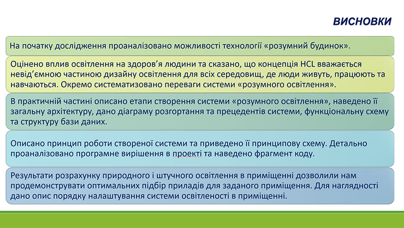 Зразок оформлення графічної презентації до роботи МАН - висновки